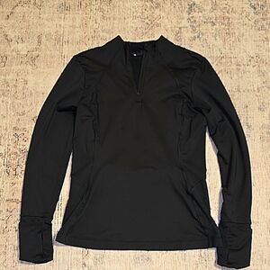 Athleta Whistler Half Zip Black Long Sleeve Athletic Top